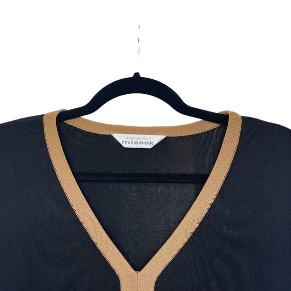 MISOOK Black Tan Women’s Blouse Size Small - Picture 4 of 7